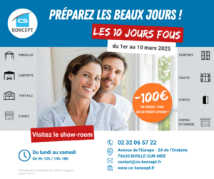 10 jours fous du 01/03/2025 au 10/03/2025 à CS Koncept -100€ par tranche de 1000€ pour les produits outdoor